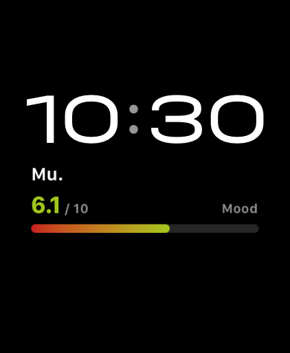 Logging an event from the wrist in the Mu. app for Apple Watch